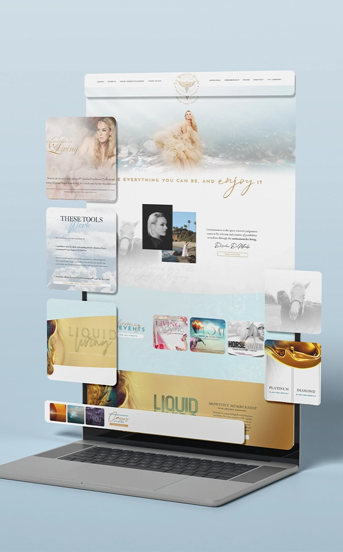 A display of various business cards and photos.